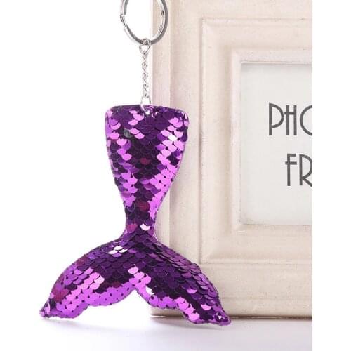 Sale Cute Sequins Mermaid Stars Deer Mermaid Tail Keychain Ladies Flash Keychain Gift Key Ring Girl Car Bag Accessories Pendant