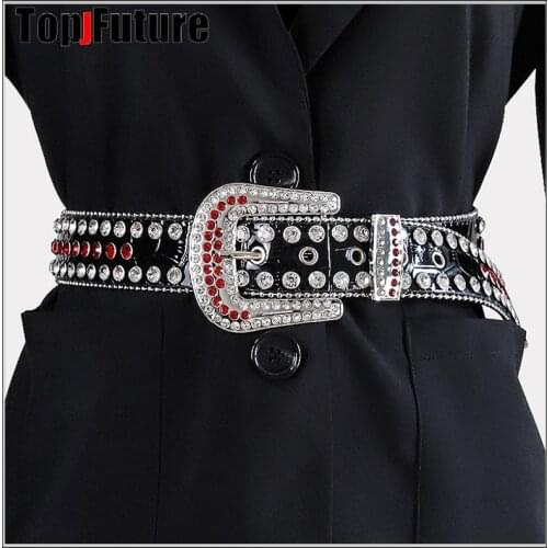 Bling Bling Luxury Strap Diamond Belt Western Crystal Studded Cowgirl Cowboy Rhinestones Belt Women Girl Cinto De Strass Gift