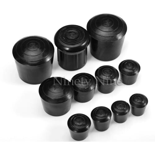 12Pcs 10-35mm Inner Diameter Black Round Furniture Chair Table Leg Foot Rubber Covers Floor Protectors Cap