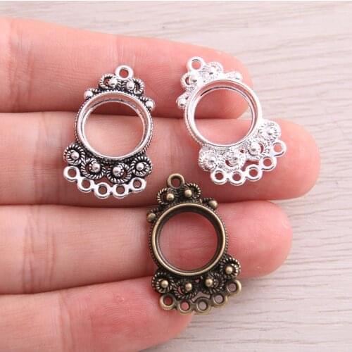 20pcs 18x26mm Hollow Out Zinc Alloy Gold Earrings Porous Connector Charms Pendant Linker for DIY Jewelry Accessories