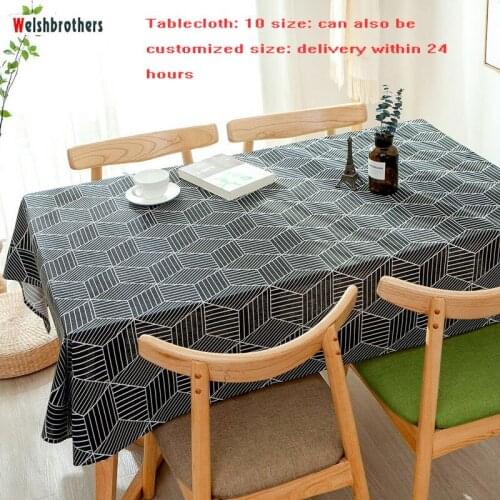 Modern linen square pattern tablecloth is home party living room restaurant birthday wedding practical decorative cloth crafts