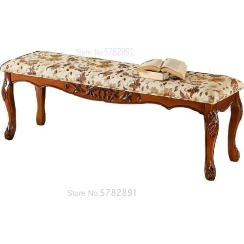American-style Solid Wood Bed-end Stool