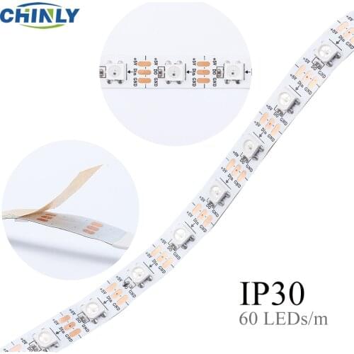 WS2812b RGB led Pixels Strip DC5V 5 meters 300leds Non-waterproof 300IC 90W SMD5050 leds for DIY Decorative Living Room Lights