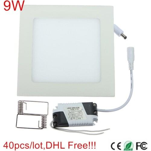 Ultra Bright 9W Square LED Panel Light Recessed LED Ceiling Downlight Light AC85-265V Warm White/Natural White/Cold White