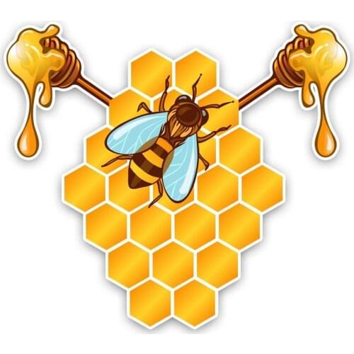 New Bees Eat Honey High Quality Vinyl Car-Sticker for Car Bumper Trunk Auto Uv Protection Vinyl Car Decoration 16*14cm
