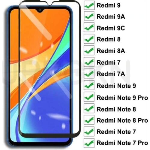 9D 9H Full Tempered Glass For Xiaomi Redmi Note 7 8 9 Pro 8T 9S Screen Protector Redmi 7 7A 8 8A 9 9C 9A Safety Protective Glass
