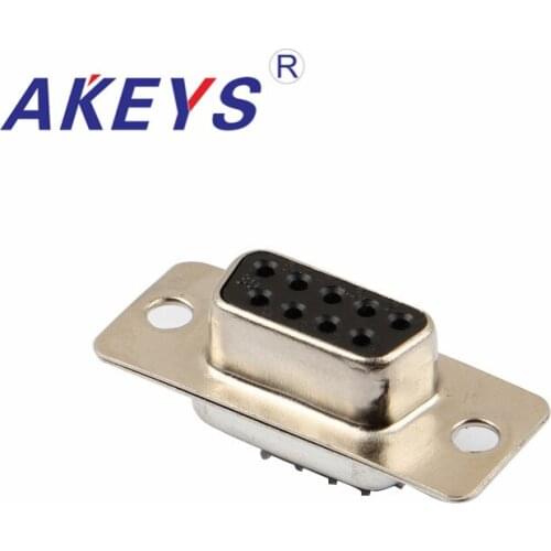 10PCS VGA Interface DB9 Pin Black Core Female Iron Shell VGA Adapter Interface