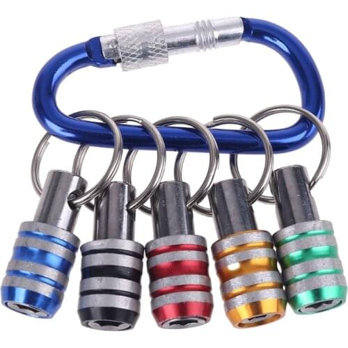 2021 New 5pcs 1/4 Inch Hex Shank Keychain Extension Bar Screwdriver Bits Holder Socket