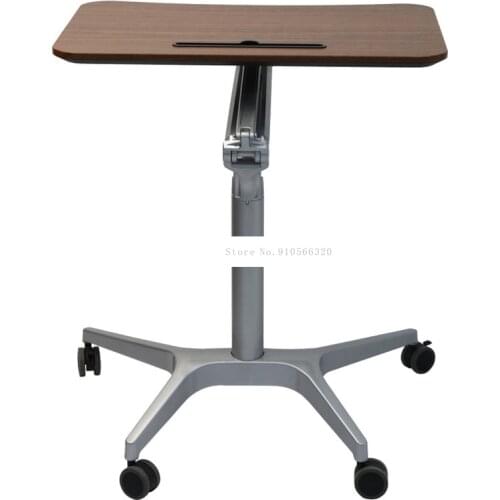 44.5x71cm Desktop Mordern Side Table Pneumatic Lifting 77.5mm-107cm Sit/Stand Laptop Desk Notebook Tray With Wheel Movable