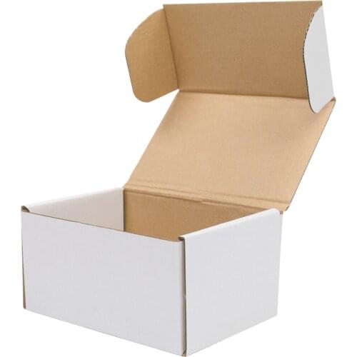 50 Corrugated Paper Boxes Gift Box 6x4x3"（15.2*10*7.6cm） White Outside and Yellow Inside