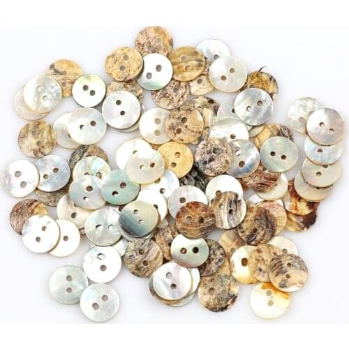 50pcs 11mm Natural Shell Sewing Buttons Color Mother of Pearl MOP Round Shell Button Garment Decoration Sewing Accessories DIY