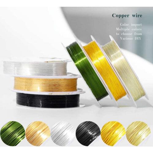 6 Roll 20M 0.2mm Nail Art Copper Wire Flexible Unfading DIY Copper Wire Nail Art Decoration Jewelry bead DIY Making Tools