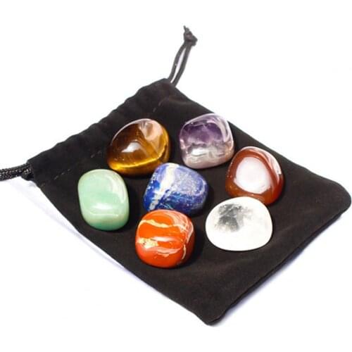 7Pcs/Set Compact Natural Stones Polishing Process Nice-looking Irregular Shape Decorative Yoga Stones for Home