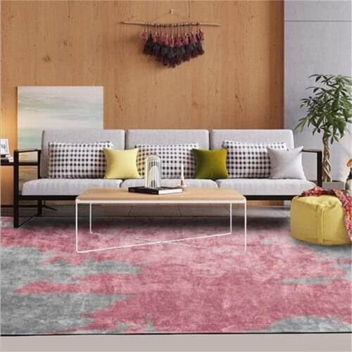 Abstract Oil Painting Nordic Wind Sweet Pink Gray Carpet Carpets For Living Room Bedside Blanket Area Rug Soft Study Room Rugs