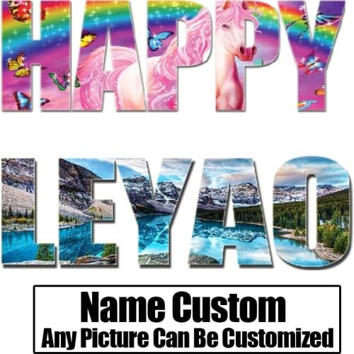 Letter Name Photos Custom 5D Diamond Painting Cross Stitch Full Square/Round Cartoon Diamond embroidery Home Decor Gift