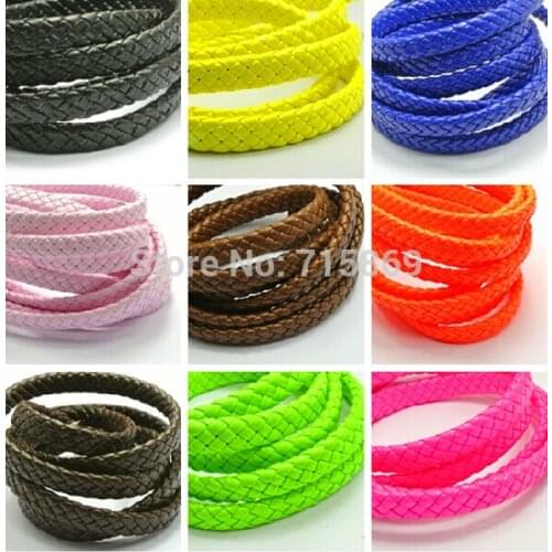 Free Ship Multi Color 10mm * 4mm 100 Meters Faux Leather Cord Flat Leather Cord For Jewelry Marking