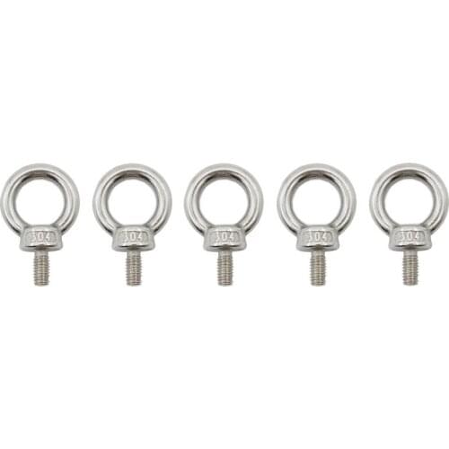 M6(1/4'') Eyebolt, 304 Stainless Steel Lifting Eye Bolt, 5 PCS Heavy Duty Male Thread Lifting Ring Machinery Shoulder Eye Bolt