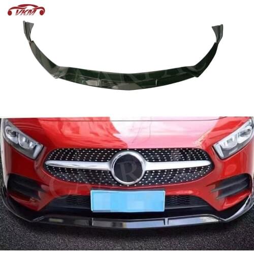 A Class ABS Black Front Lip Spoiler for Mercedes Benz W176 A200 Sport 2019 3 PCS/Set Head Bumper Chin Shovel Protector
