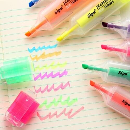 DL Fragrant fluorescent pen color marker pen of Korean stationery polychromatic candy color fluorescent marker Stationery