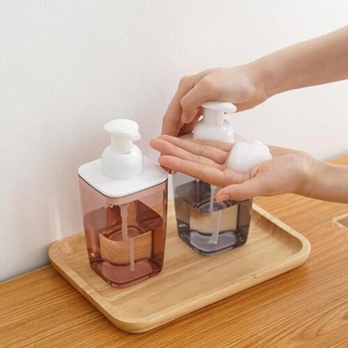 420mlCreative Foam Push Type Bottle Dispenser Bottle Mousse Bottle Lightweight Portable Pump Bottle Foam Facial Cleanser