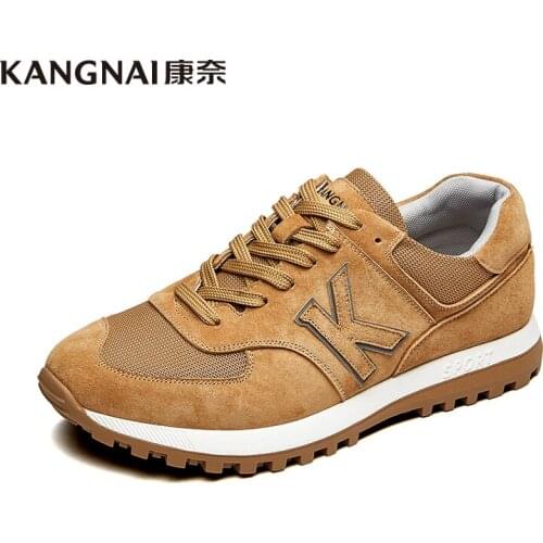 KANGNAI Men Shoes Casual Sneakers Comfortable Autumn Casual Shoes Outdoor Lace Up Running Shoes Man