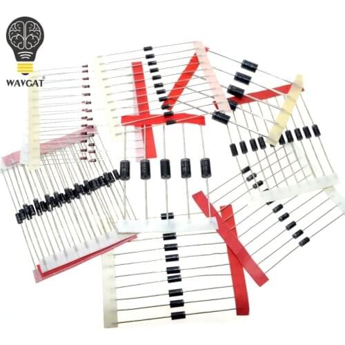 1N4148 1N4007 1N5819 1N5399 1N5408 1N5822 FR107 FR207,8values=100pcs,Electronic Components Package,Diode Assorted Kit
