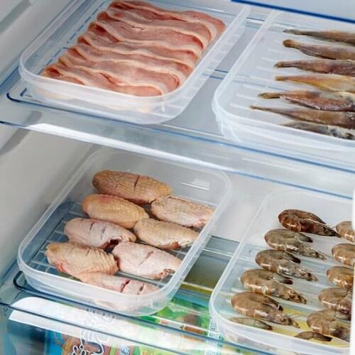 3pcs Household Refrigerator storage box Vegetable Fruit Meat Fresh Box food dispenser Freezer Seal Box kitchen storage