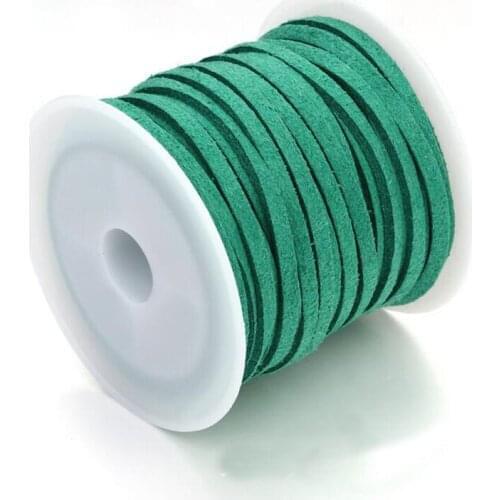 REDJCK 2 Yards 2.8 mm Width Flat Suede Leather Cord Korean Velvet Handmade Thread String Rope For DIY Bracelet Jewelry Making