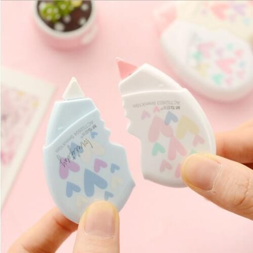 Romantic love heart correction tape 10m Kids gift stationery Office School supplies Corrective escolar papeleria G085