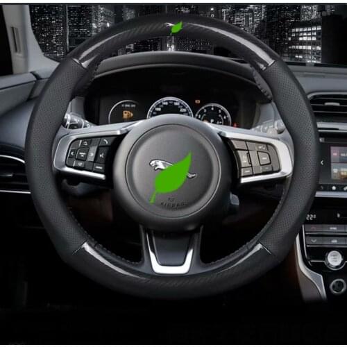 Leather Car Steering-wheels Cover 37 38cm 15in Nonslip for Jaguar XE XF XJ E-PACE X-Type S-Type F-PACE I-PACE XK F-TYPE