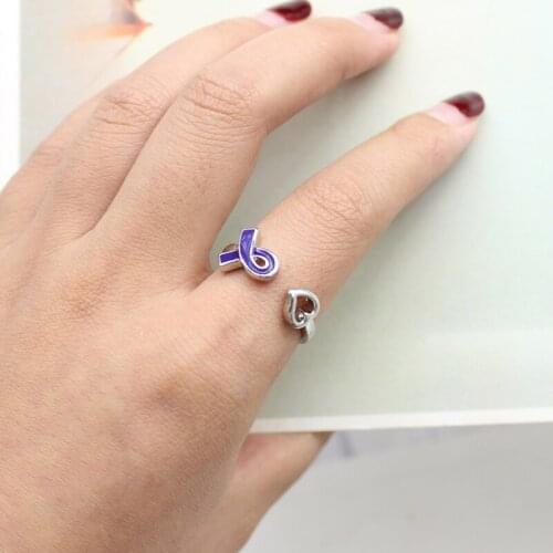 Creative Hollow Heart Love Opening Adjustable Ring Ribbon Hollow Hear Finger Rings Fashion For Women Family JewelsJewelry gift