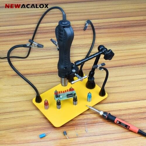 NEWACALOX Magnetic Helping Hands Soldering Station Workbench PCB Circuit Board Holder Welding Tool For Assembly Repair Modeling