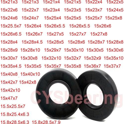 2pcs TC Skeleton Oil Seal Rotary Shaft Radial Gasket Spring Steel 15x23x4x5x7 15x22x7/15x24x7/15x25x5/15x25x7-15x26x7x6x4mm
