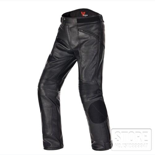 Mens Motorcycle PU Leather Pants Motocross waterproof pants Dirt bike Trousers Racing Riding windproof Moto Protective pants
