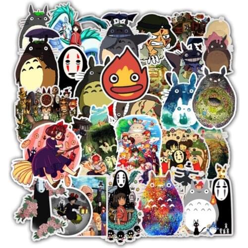 50pcs Japan Hayao Miyazaki Anime Sticker Cartoon Stickers Luggage Guitar Personalized Decorative Sticker Kid Toy Decal Sticker
