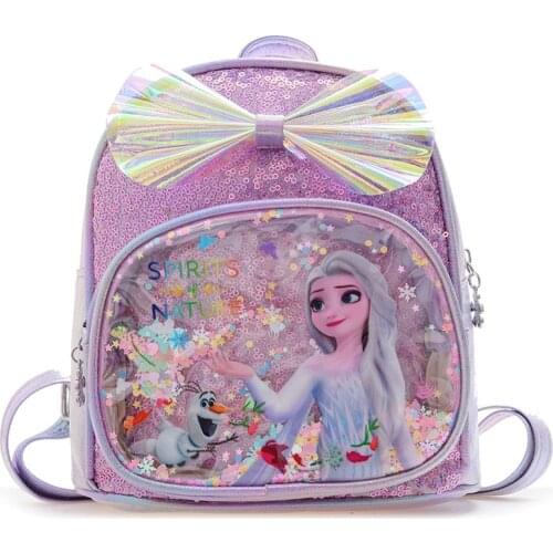 Disney Frozen Children Small Backpack Cute Leather School Bags for Kids Girl Princess School Backpack Bag Back Pack Mochila