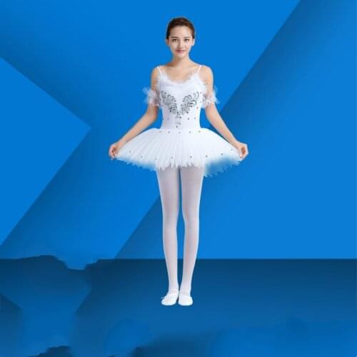 The New Adult Dance Ballet Skirt Clothes Body Sling Skirt White Tutu Little Swan Costume Dance Dresses Dance Wear Clothing T-8