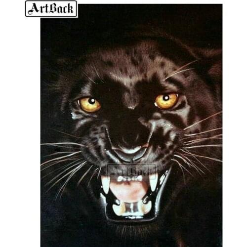 New Arrival Animal 5D Diamond Painting Black Leopard Full Square Drill Rhinestone 3d Diamond Embroidery Mosaic Art Home Decor