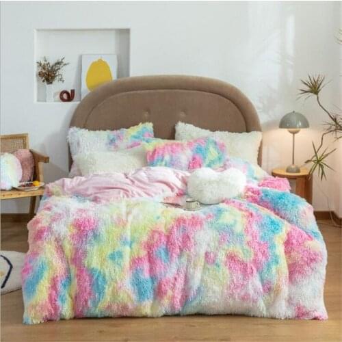 Super warm Coral fleece Duvet Cover Winter soft and comfortable Bedding Quilt Cover Bed set queen size duvet cover set