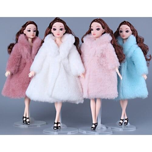 Bjd Doll Clothes 30cm Fashion Multicolor Plush Coat Baby Girl Clothes Doll Accessories Outfit Dress Toys for Girls DIY Kids Toy