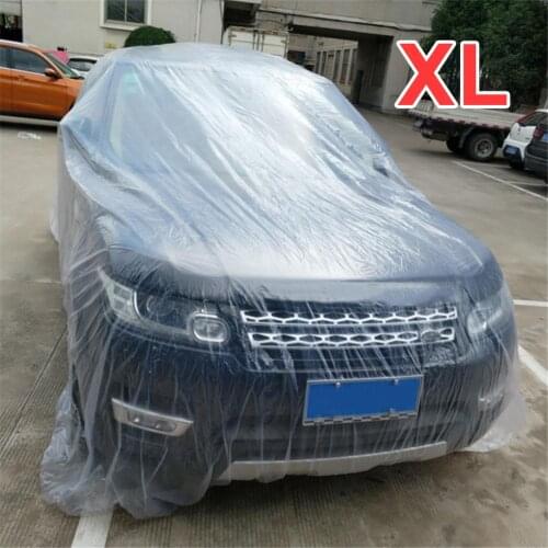 Disposable Car Cover PE Film Material Disposable Transparent Car Cover Car Waterproof Cover Polyethylene Plastic Material