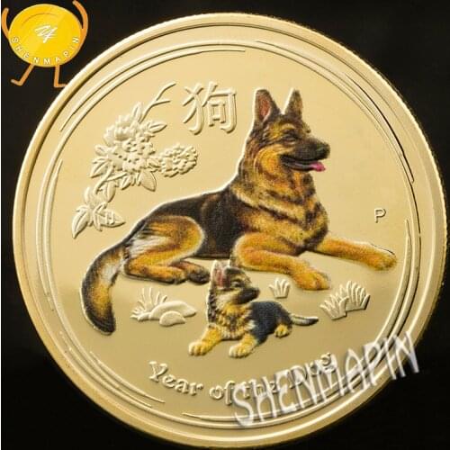 German Shepherd Dog Commemorative Coin Reconnaissance of Enemy Forces Police Dog Coins Collectibles 1 Oz 9999 Gold Honor Medal