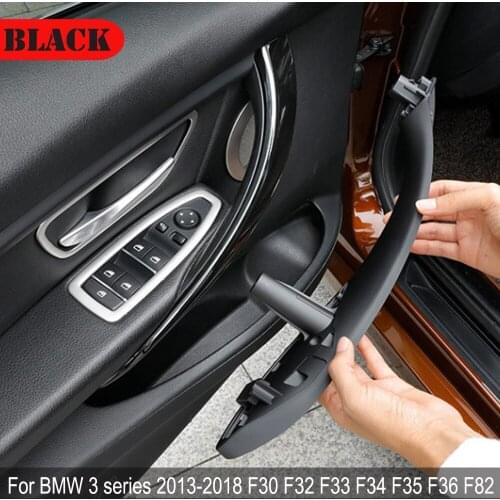 F30 Beige Black Front/Rear Car Inner Door Handle Door Trim Pull Panel Handles For BMW F30 F80 F31 F32 F34 2012-2017