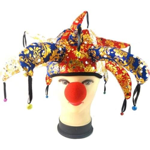 Party Supplies The Clown Hat With Bell Halloween Decoration show headdress Funny Costume Ball Cosplay craft jester cap tiaras