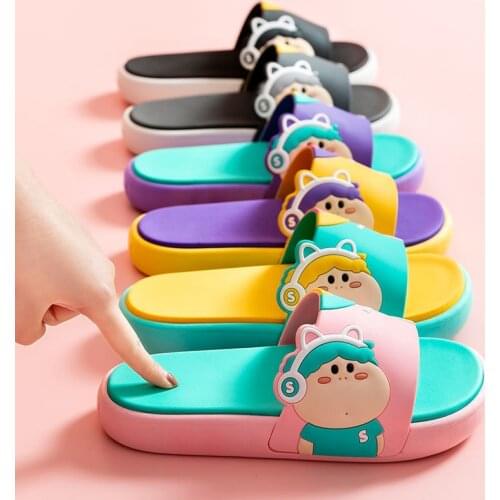 Thick Platform Bathroom Home Slippers Women Fashion Soft Sole EVA Indoor Slides Woman Sandals 2021 Summer Non-slip Flip Flops