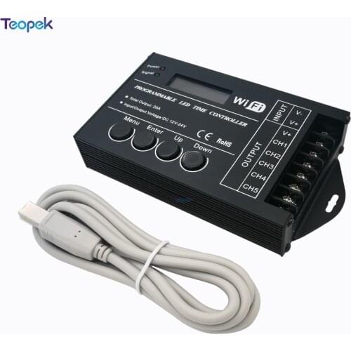 TC421 Led Wifi Time Controller DC12-24V Programmable RGB Single Color cct Led Controller Via Phone APP and PC Client