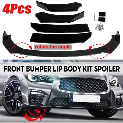 Universal 4PC Car Front Bumper Splitter Lip Spoiler Guard Diffuser For Infiniti Q50 Q60 Q70 G25 G37 For Benz W205 W204 W203 W211