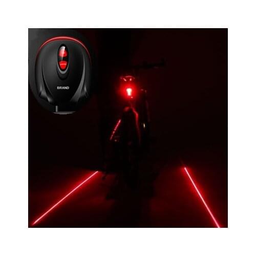 Bike Light Bicycle Laser Tail Light Water Resistant 7 Modes Mountain Bike Safety Back Rear Led Light (5LED+2 Laser Lines)