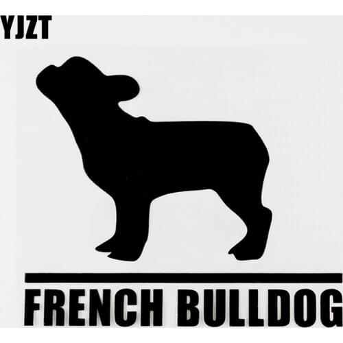 YJZT 15.5CM×13.2CM Originality Decal French Bulldog Animal Vinyl Car Sticker Black/Silver 8C-0326