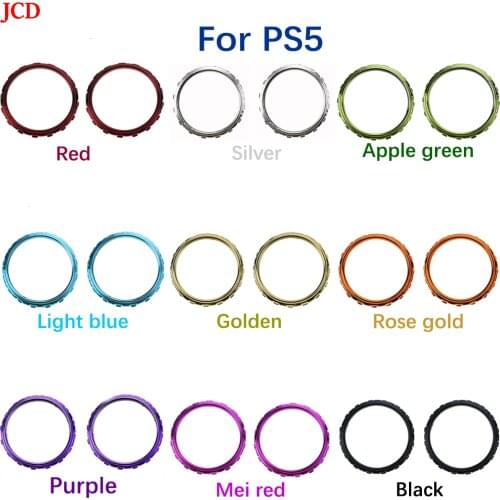 JCD 2pcs Replacement Accessories Chrome Thumbstick Accent Rings for Sony Playstation 5 DualSense 5 PS5 Controller